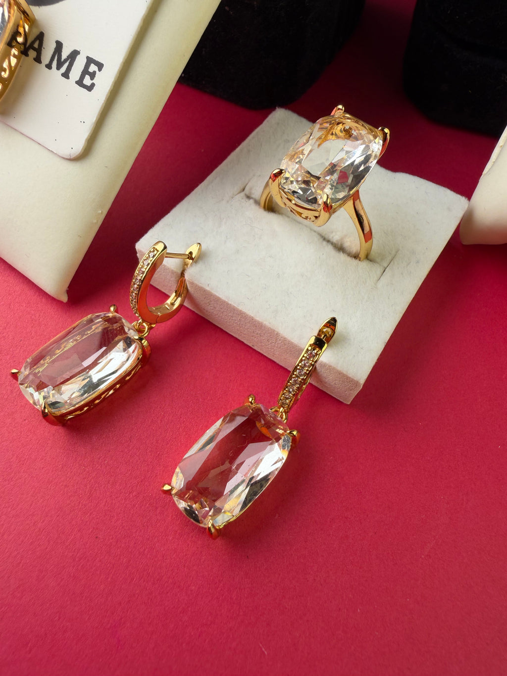 Crystal Elegance Stainless Steel Jewelry Set