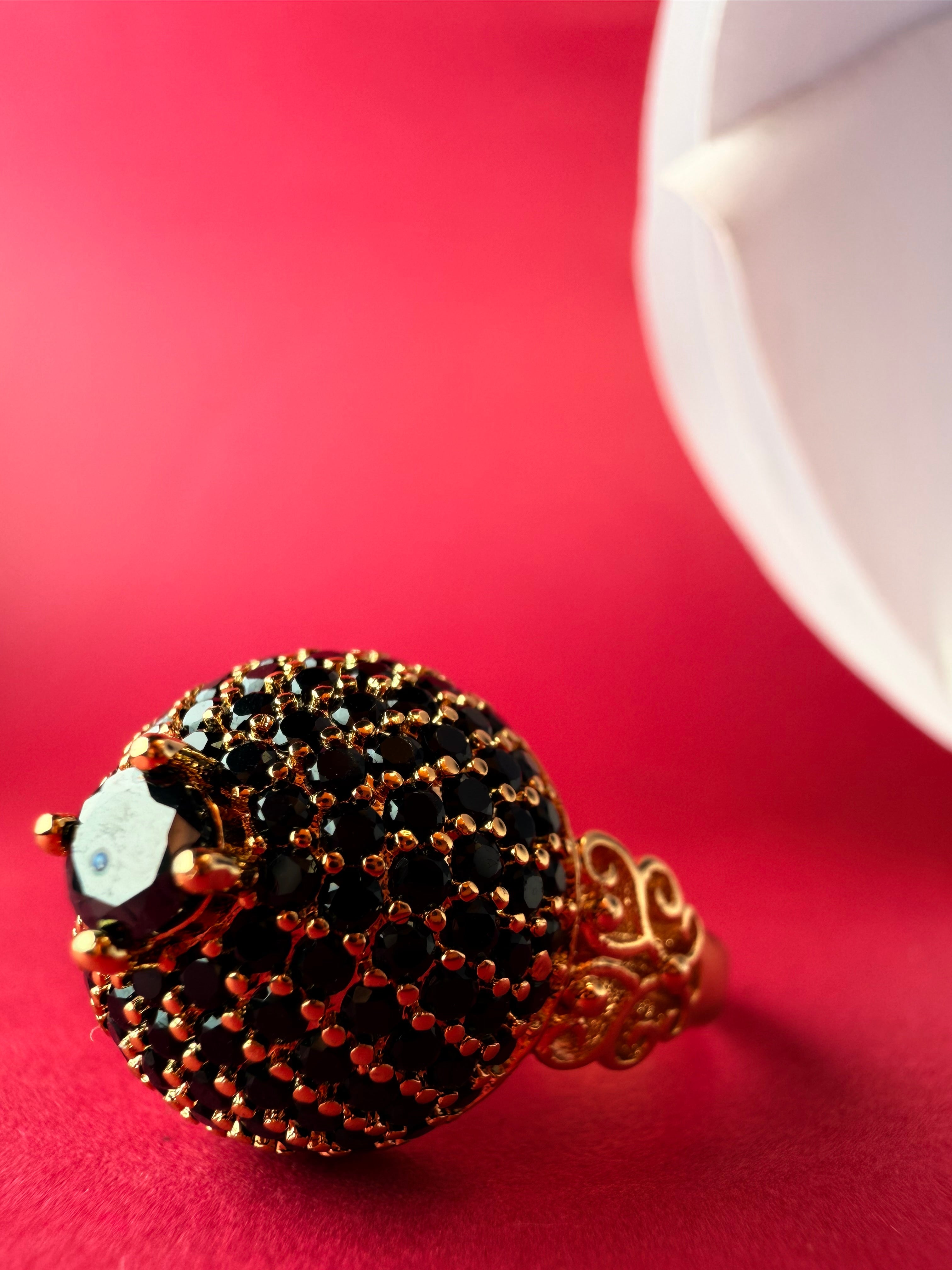 The Mughal Taj Mahal Dome Ring – Vintage Gold-Tone Stainless Steel Filigree Statement Ring