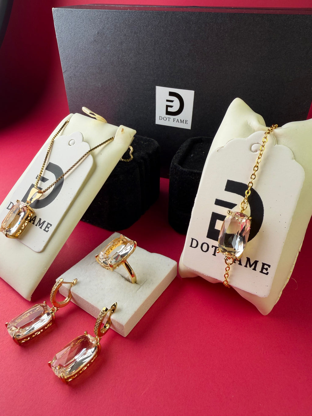 Crystal Elegance Stainless Steel Jewelry Set