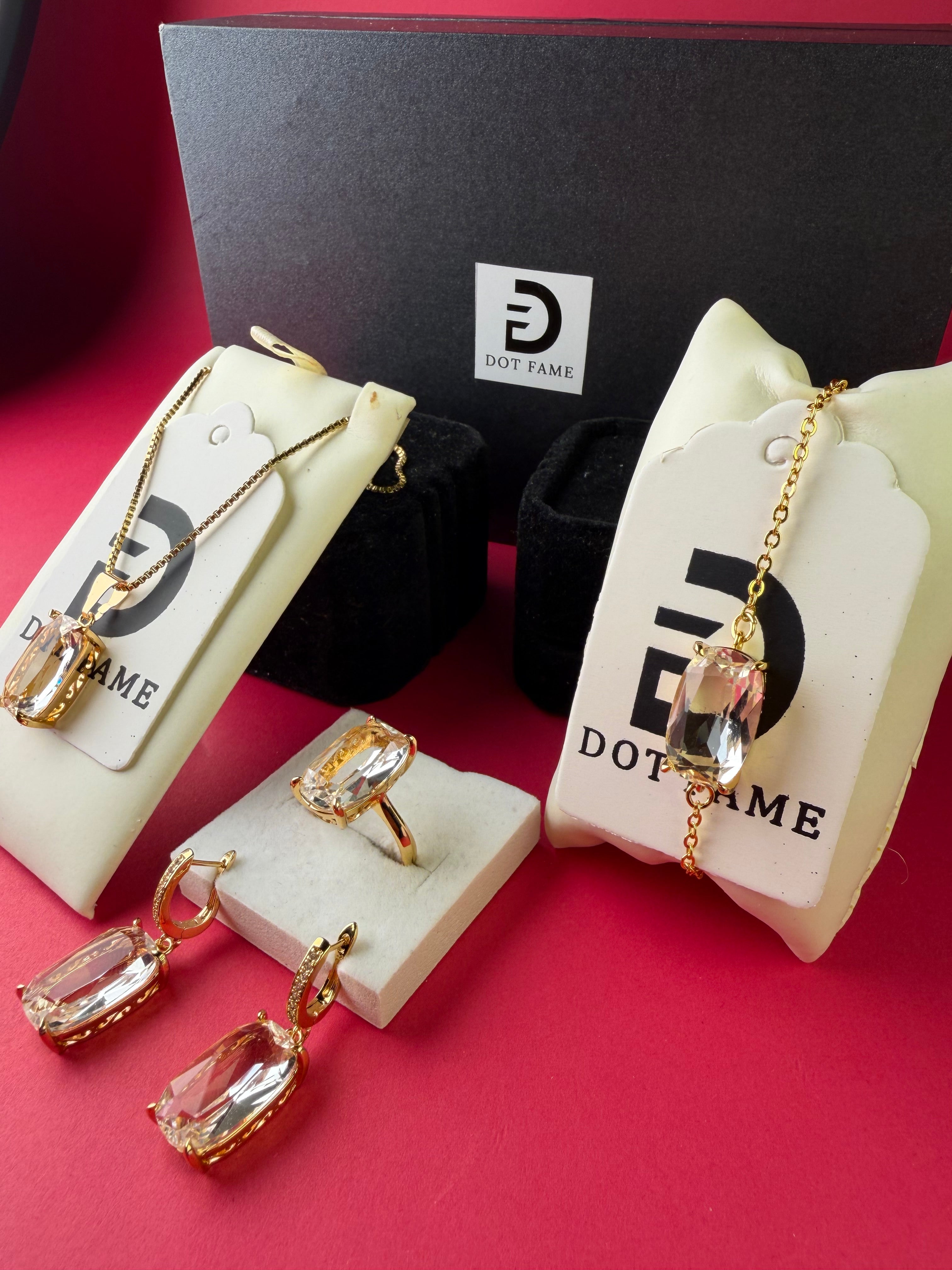 Crystal Elegance Stainless Steel Jewelry Set