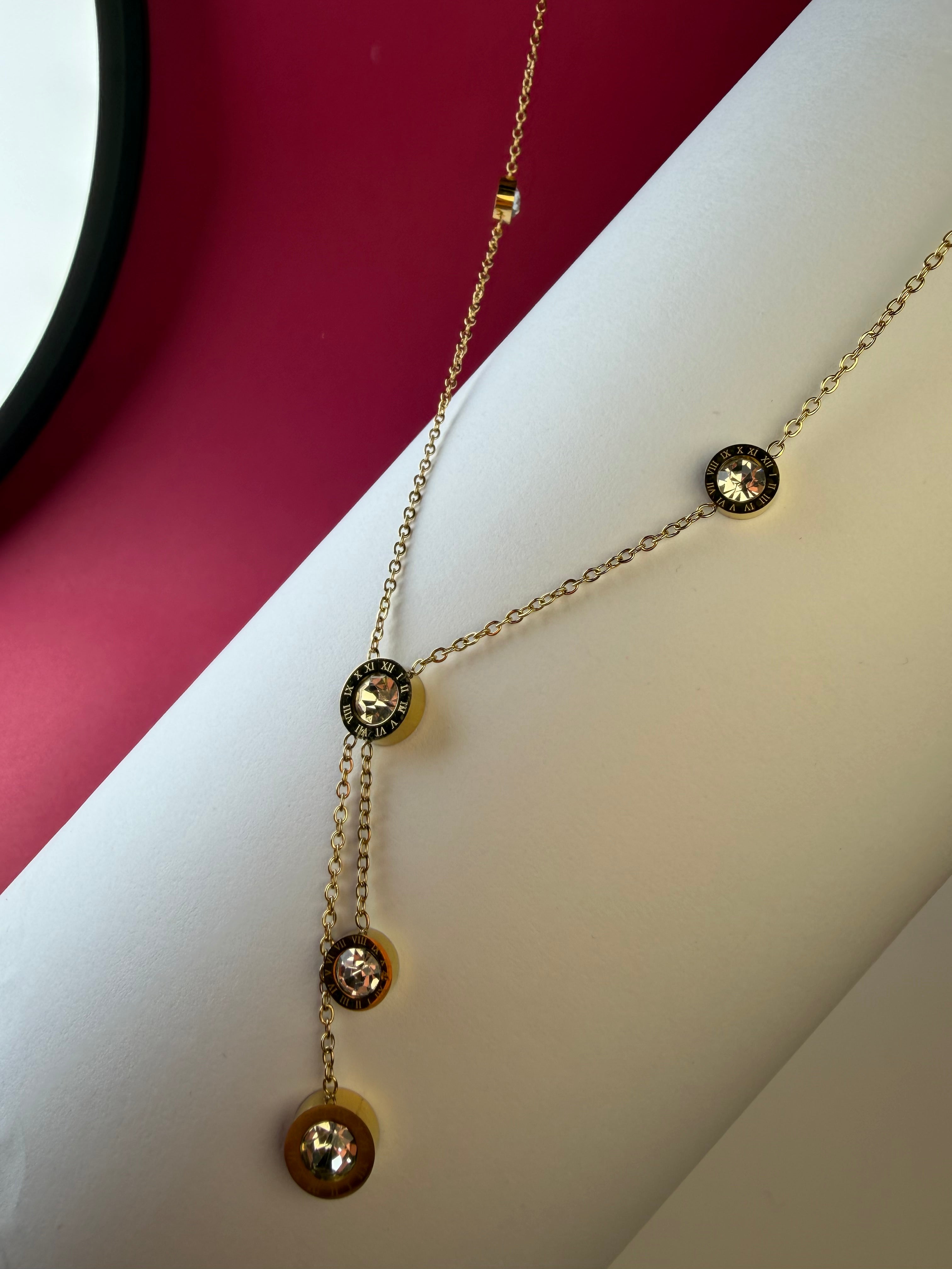 Luxury Roman Stone Charm Necklace