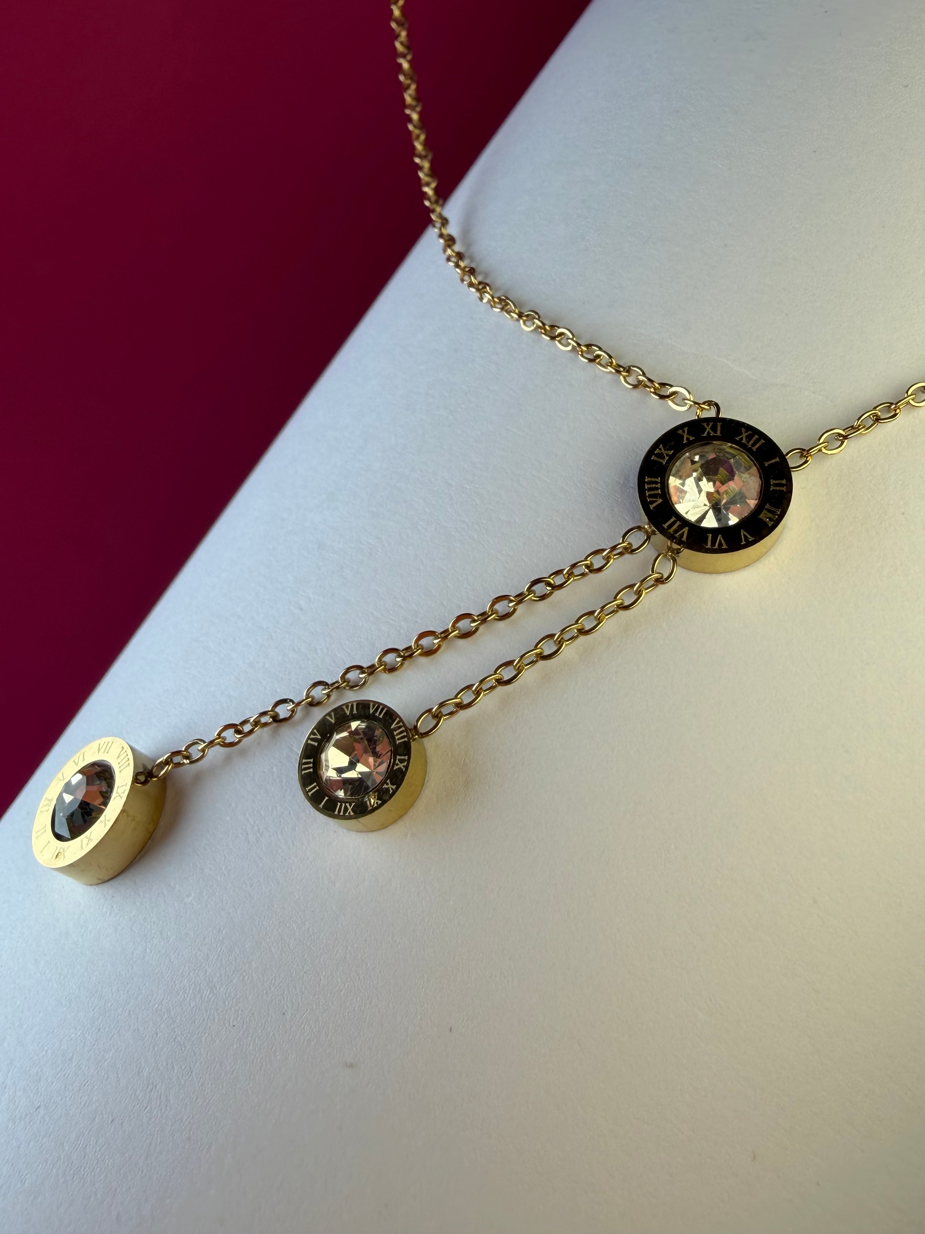 Luxury Roman Stone Charm Necklace