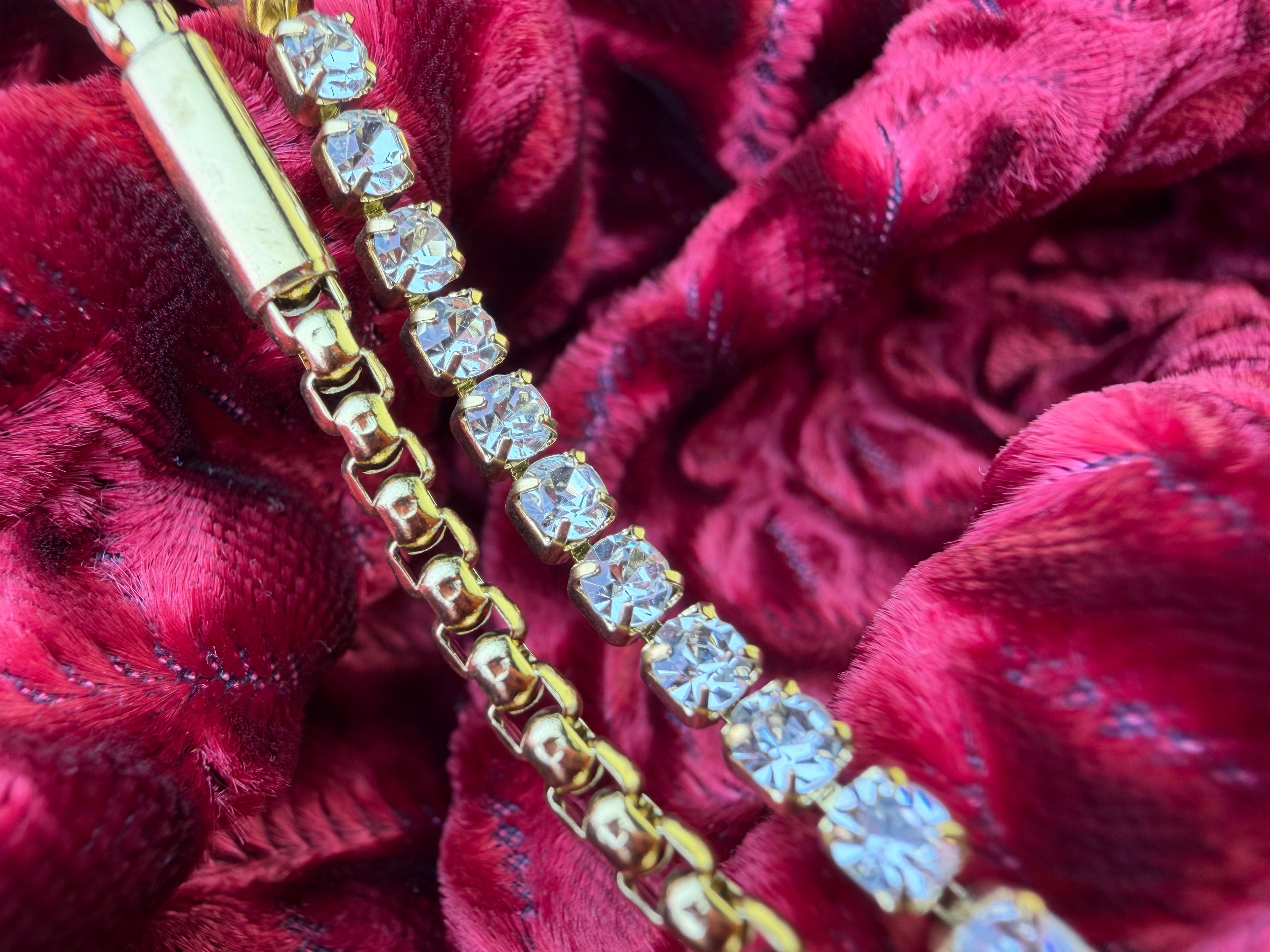 The Royal Tennis & Box Chain Duo – Gold-Tone Stainless Steel Layered Bracelet