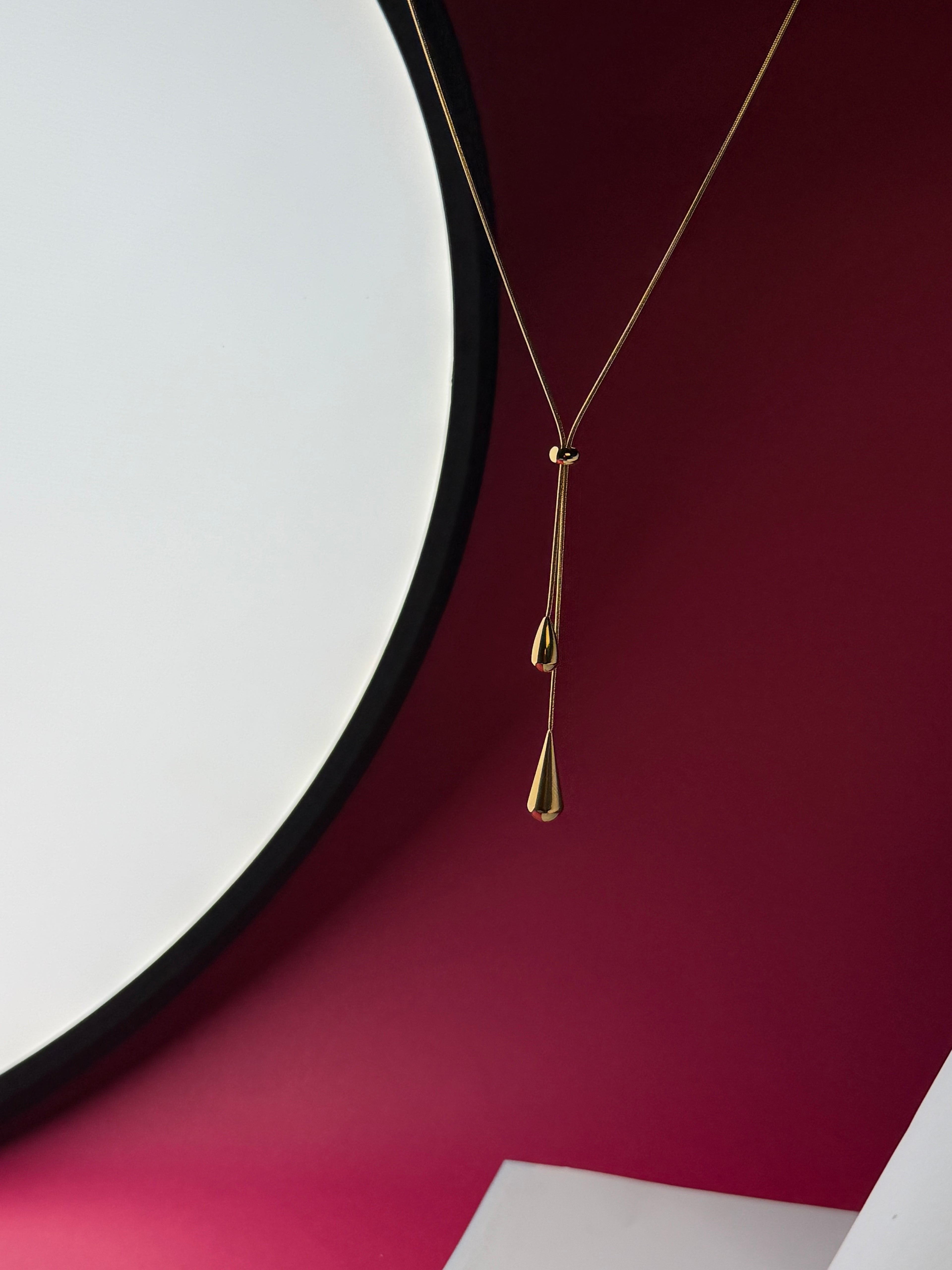 The Imperial Gold-Drop Mesh Choker – Gold-Tone Stainless Steel Heritage Necklace