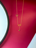 Bow Heart Drop Necklace