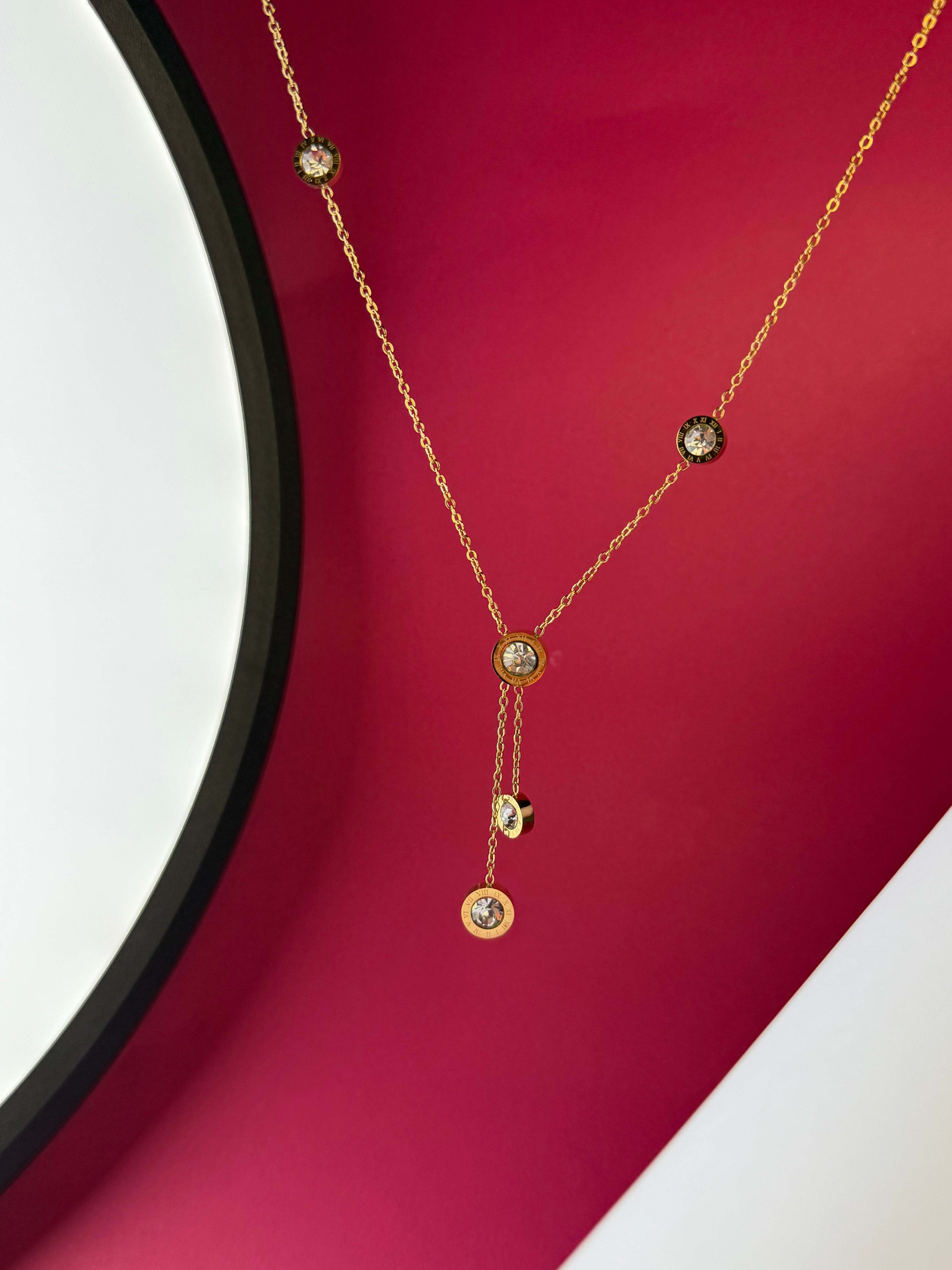 Luxury Roman Stone Charm Necklace