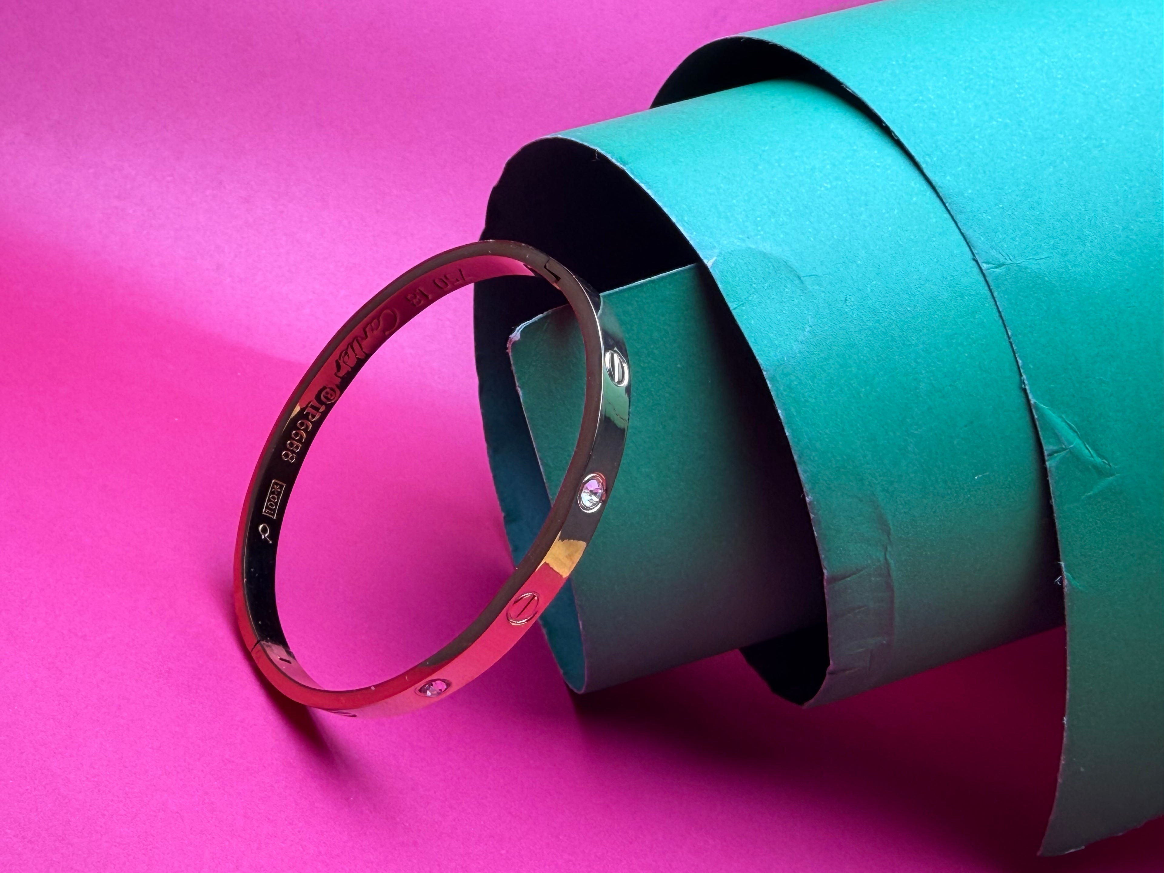 Luxury Inspired Love Bangle – Gold-Tone Screw Motif Bracelet with Shimmering Crystals