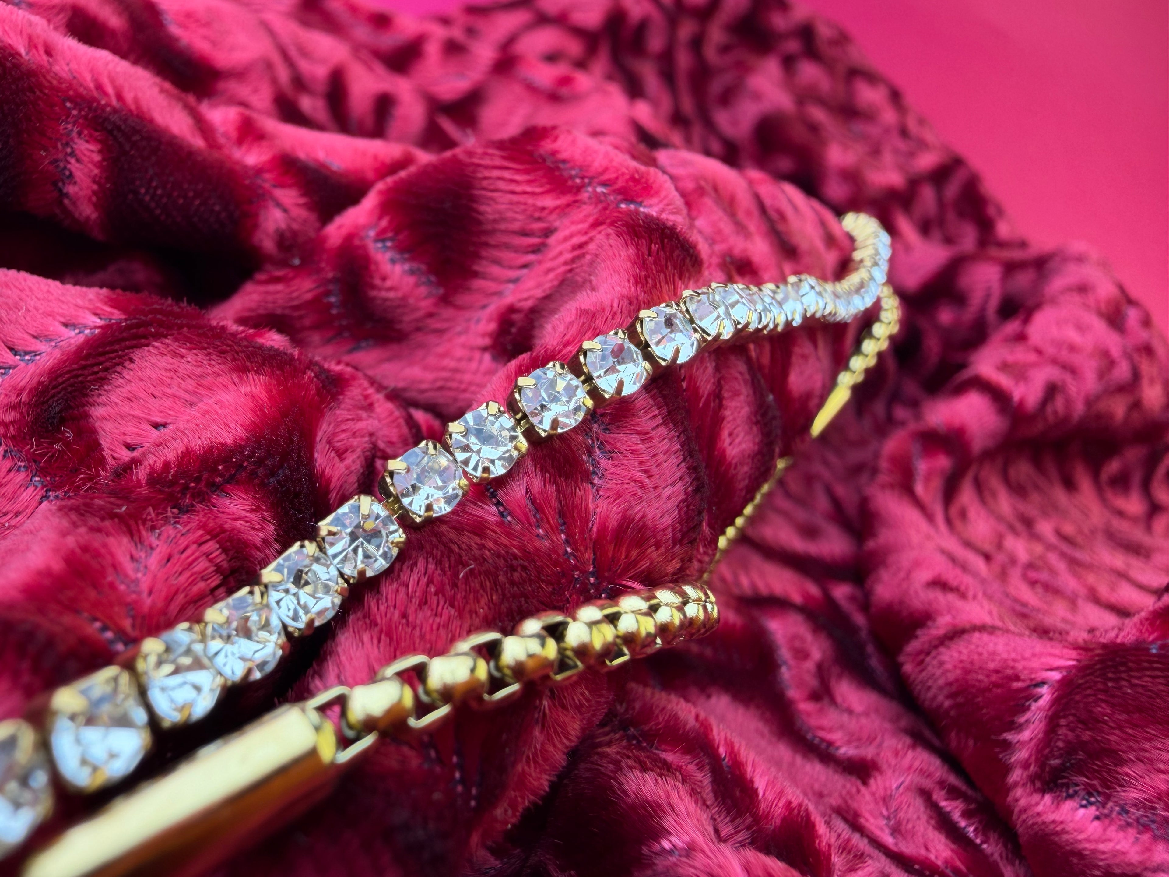 The Royal Tennis & Box Chain Duo – Gold-Tone Stainless Steel Layered Bracelet