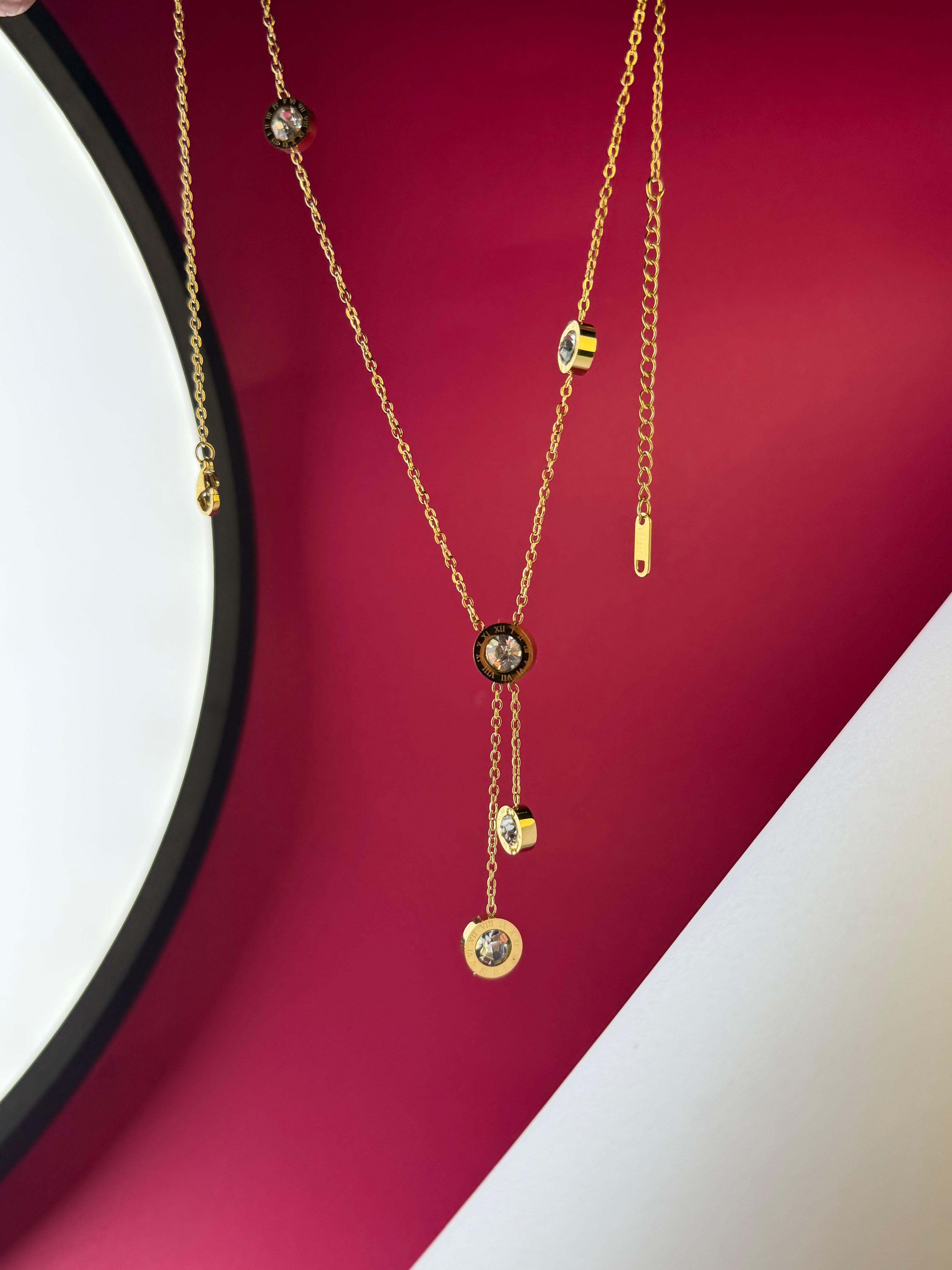 Luxury Roman Stone Charm Necklace