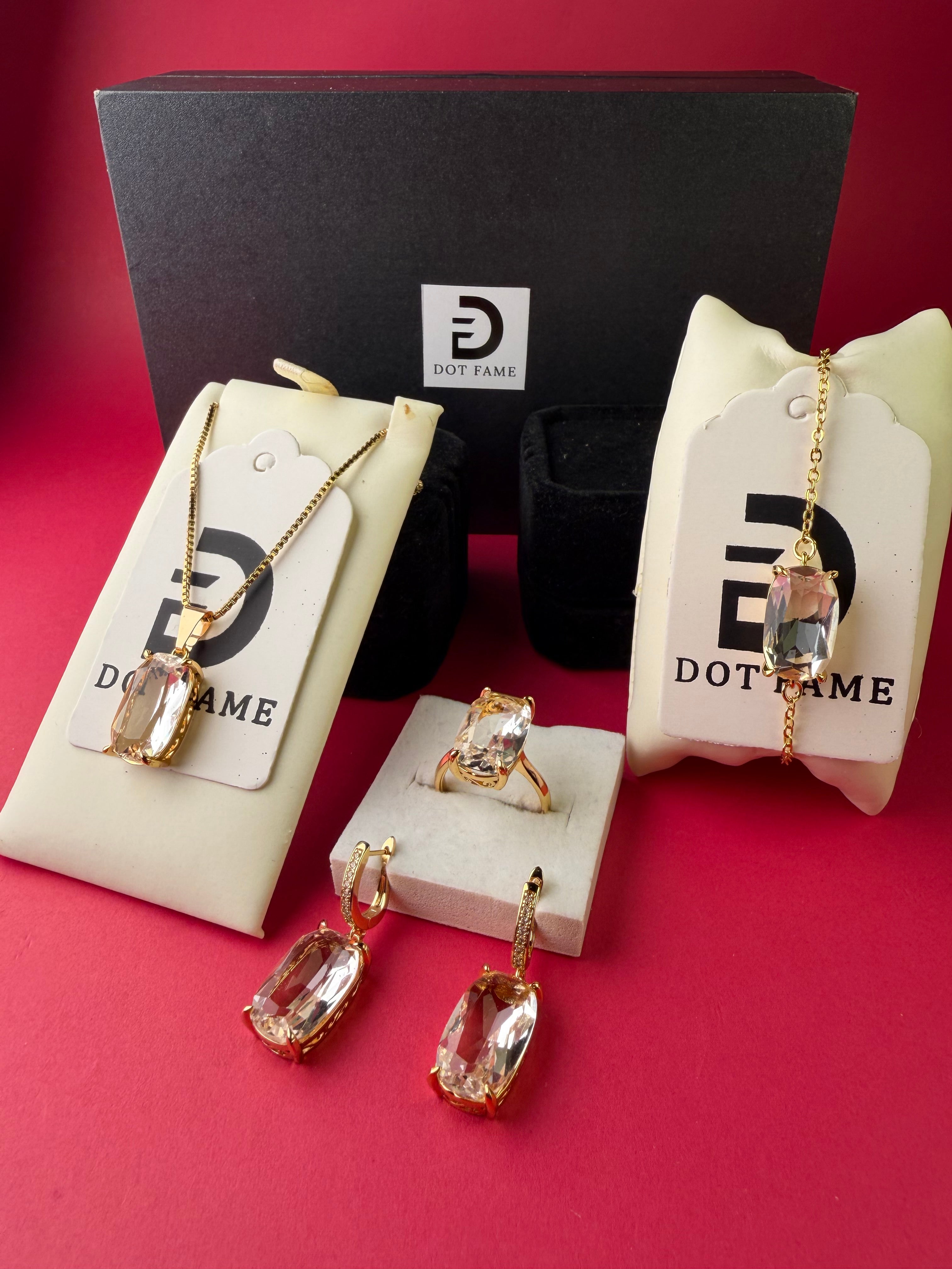 Crystal Elegance Stainless Steel Jewelry Set